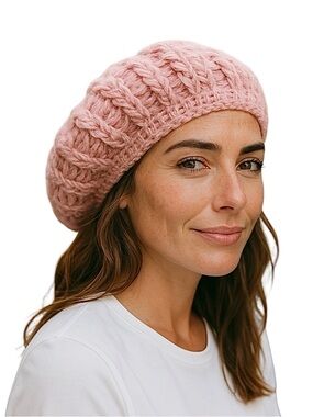 Hand Made from Iceland Angora Beret Beanie Knit Hat